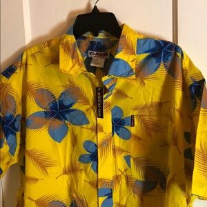Maurice Malone Yellow Floral Shirt 2XL NWT